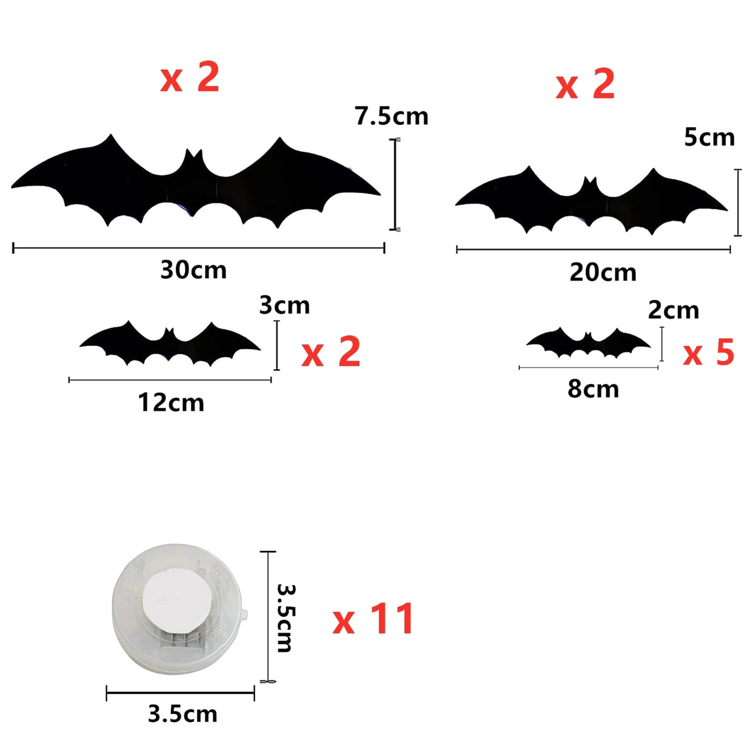 Halloween LED Bats Light Wall Decor,Realistic PVC 3D Bats Sticker Lights